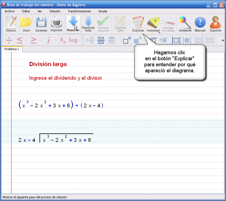 Imagen 3 para el tutorial en DivisiÃ³n larga de polinomios